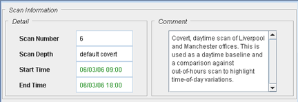 click for a description of the scan information summary